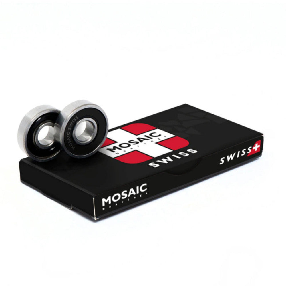 Mosaic Swiss Silver / Black Skateboard Bearings