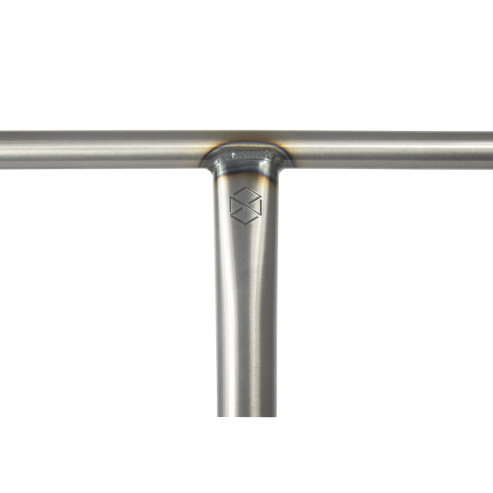 Native Aria Butted Scooter Bars Raw Front Logo Close Up