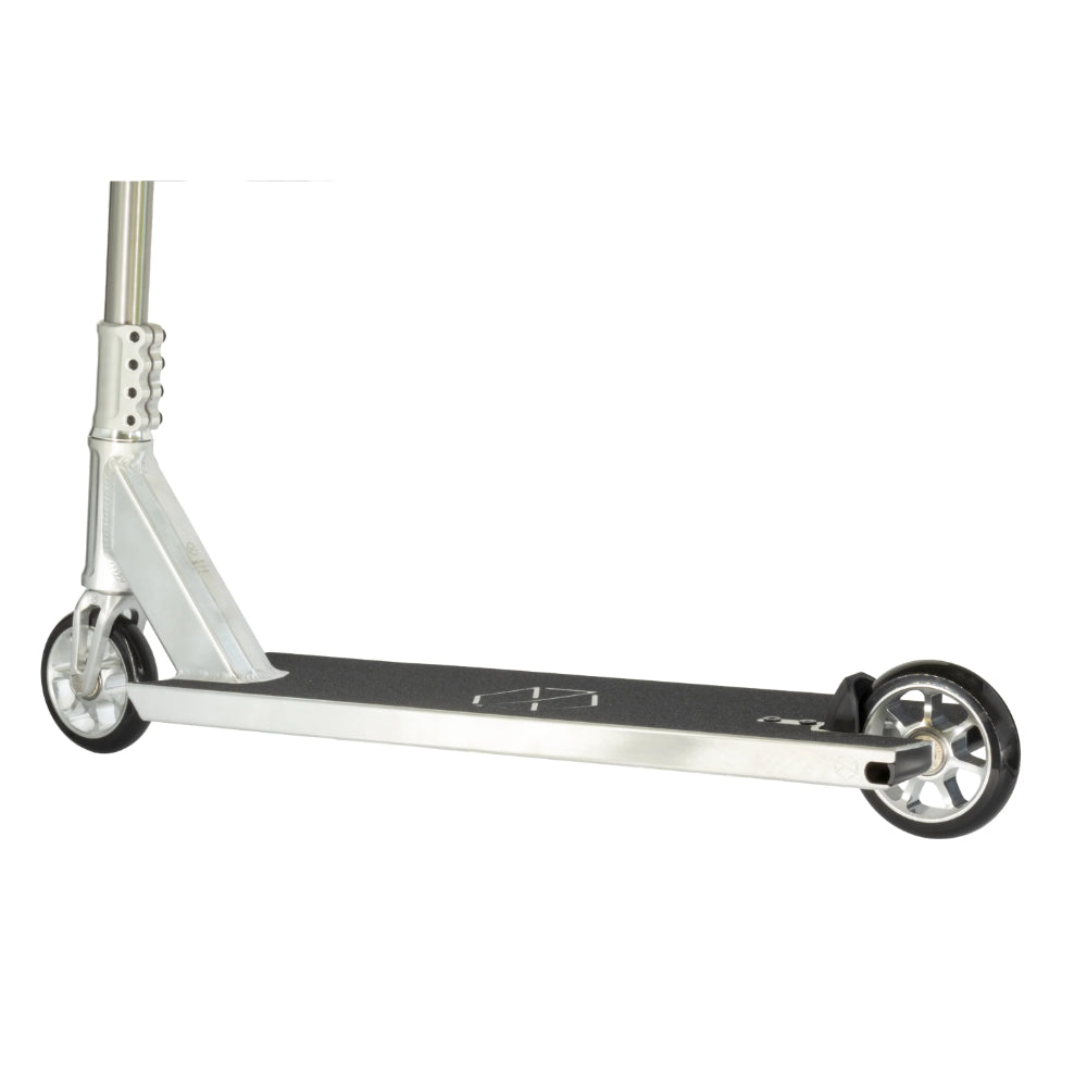 Native Format Raw Pro Street Scooter Complete Back Angle Close Up With Boxed Aluminium Deck Ends