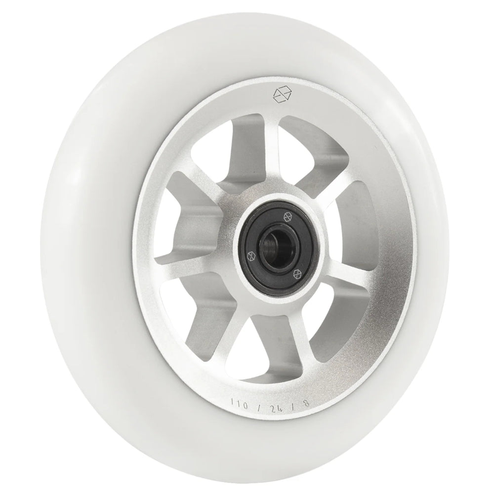 Native Profile Freestyle Scooter Wheels Silver White Angle View