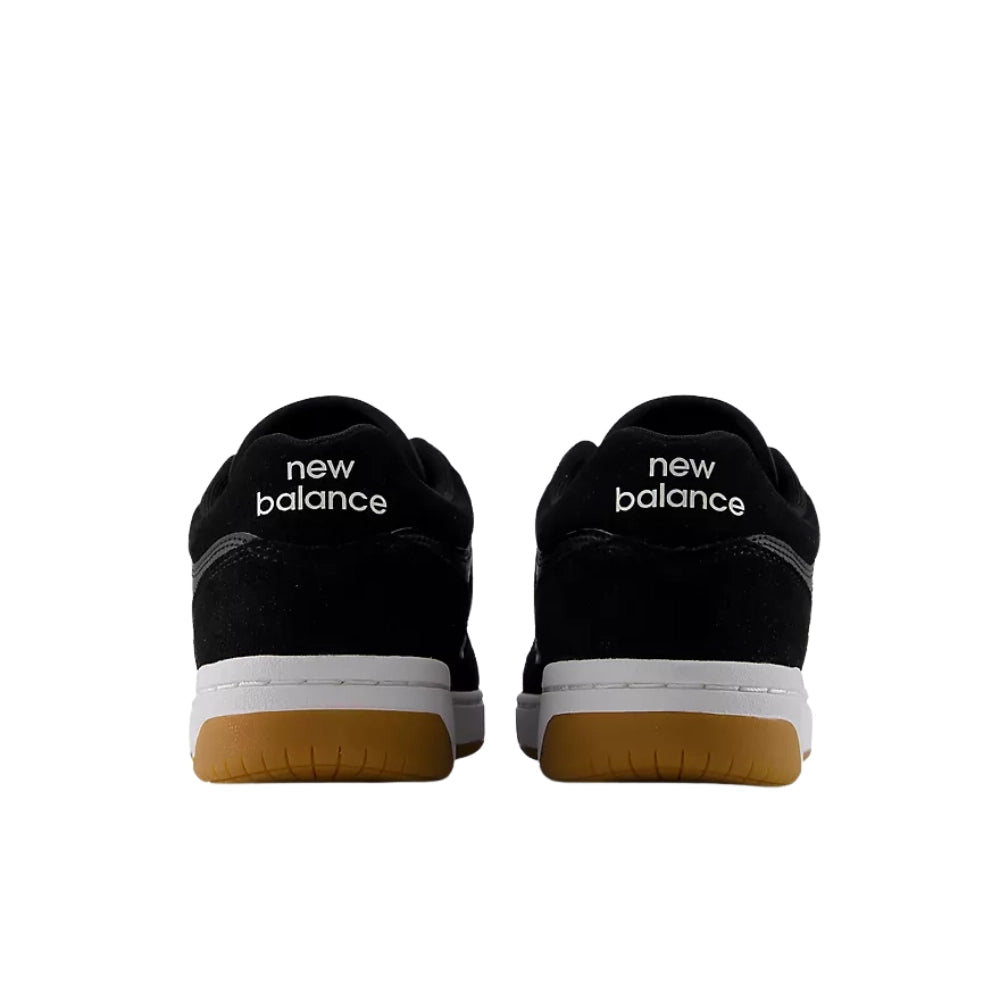 New Balance Numeric 480 Wide Shoes Black / White / Gum Back View