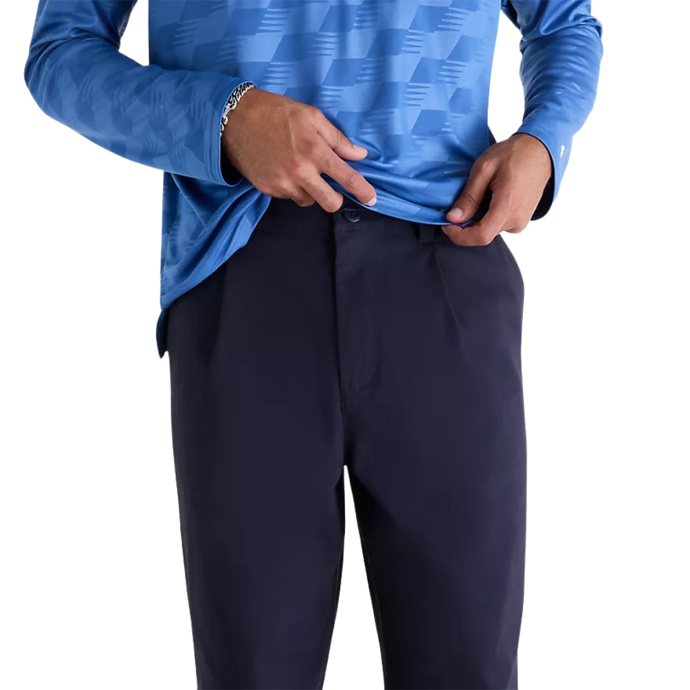 New Balance Numeric Pleated Standard Pants Dark Night Blue Front Close Up View