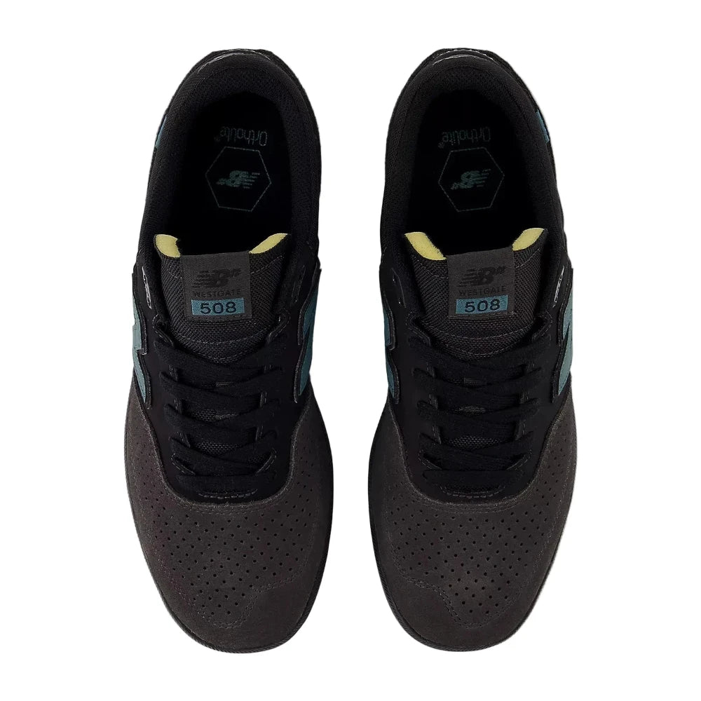 New Balance Numeric Brandon Westgate 508 Black Green Shoes Top View