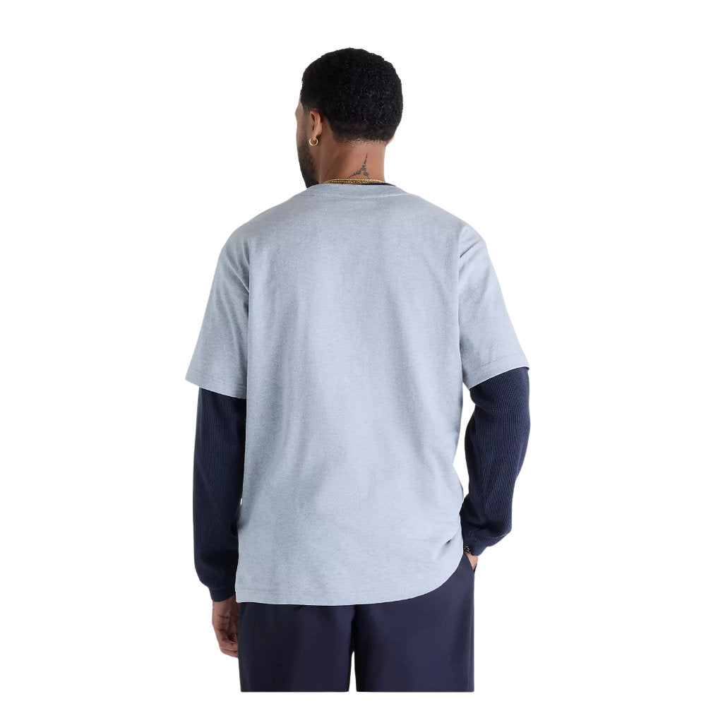 New Balance Numeric Jersey Cotton T-Shirt Athletic Grey Model Back