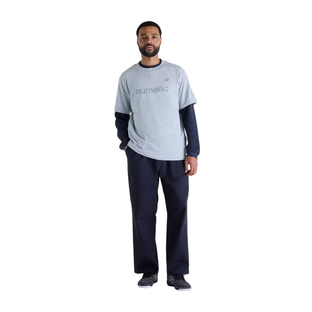 New Balance Numeric Jersey Cotton T-Shirt Athletic Grey Model Front