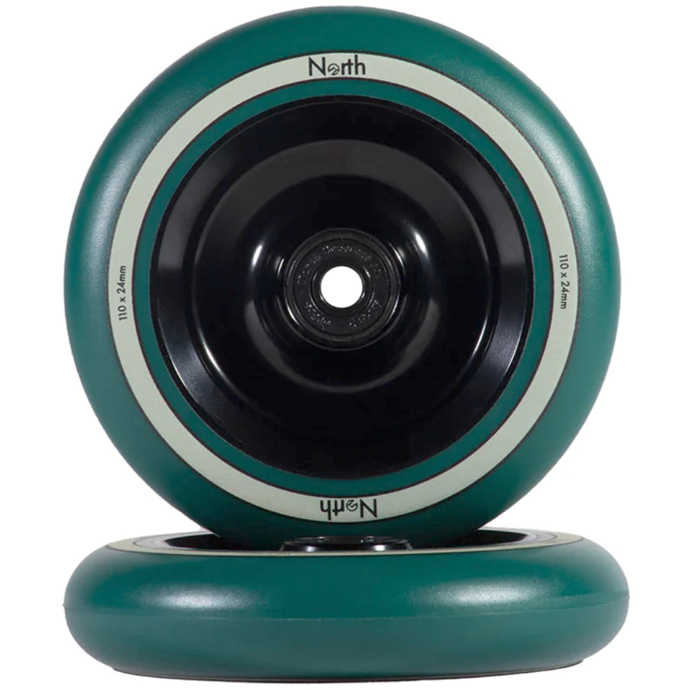 North Scooters Fullcore G2 110x24mm Freestyle Scooter Wheels Black Forest Green PU