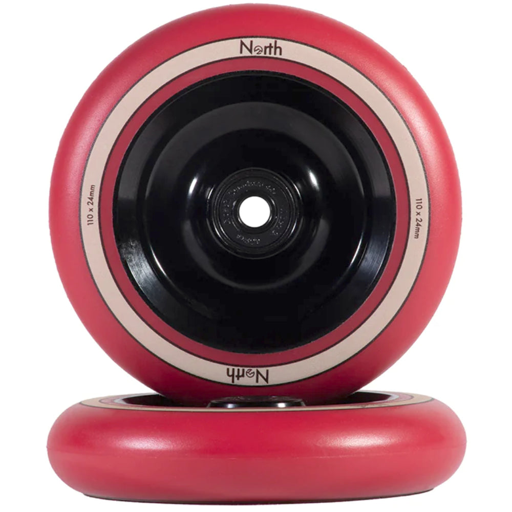 North Scooters Fullcore G2 110x24mm Freestyle Scooter Wheels Black Red PU
