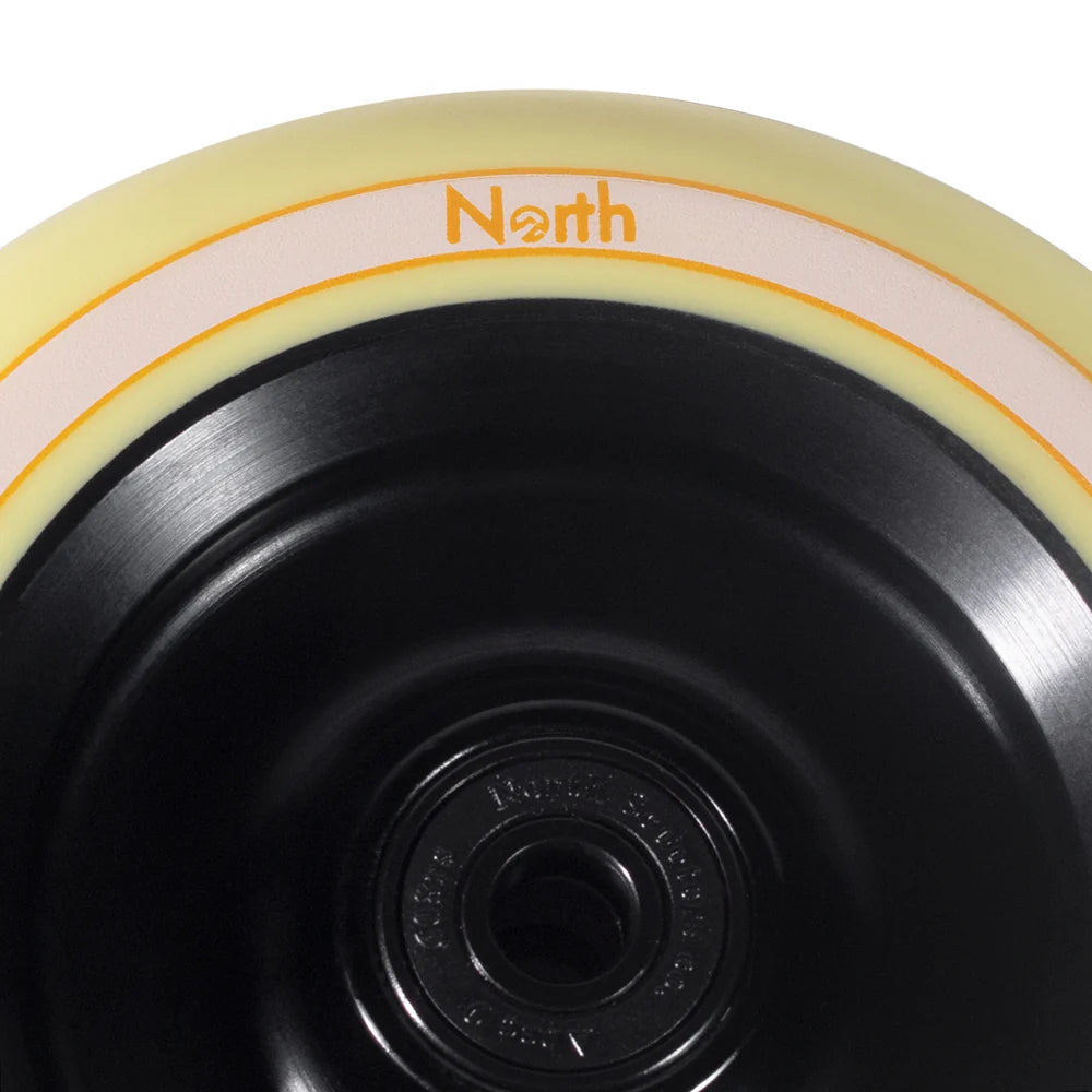 North Scooters Full Core 110X24mm Scooter Wheels Black Cream Close Up