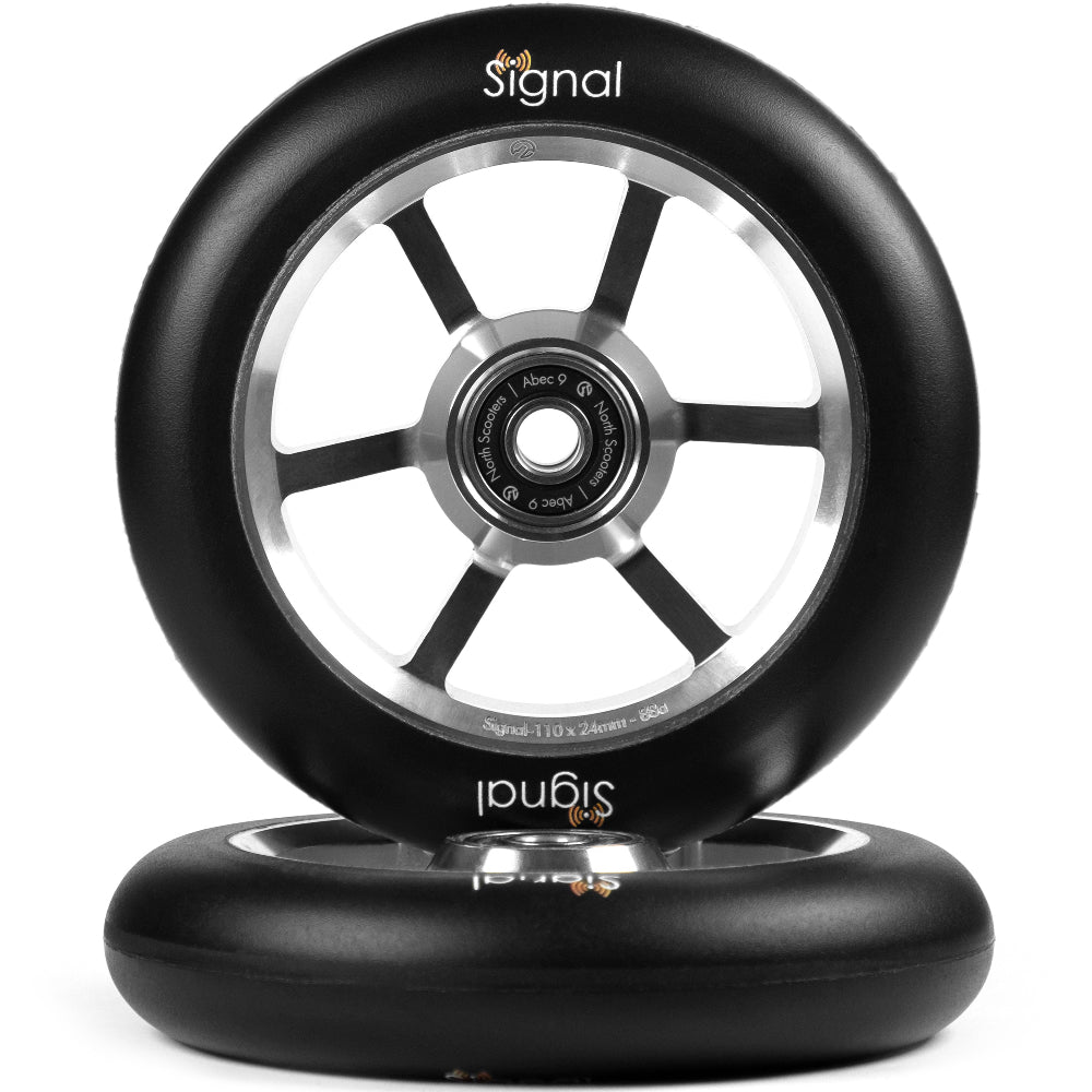 North Scooters Signal V3 110X24mm Scooter Wheels W/ Logo Silver
