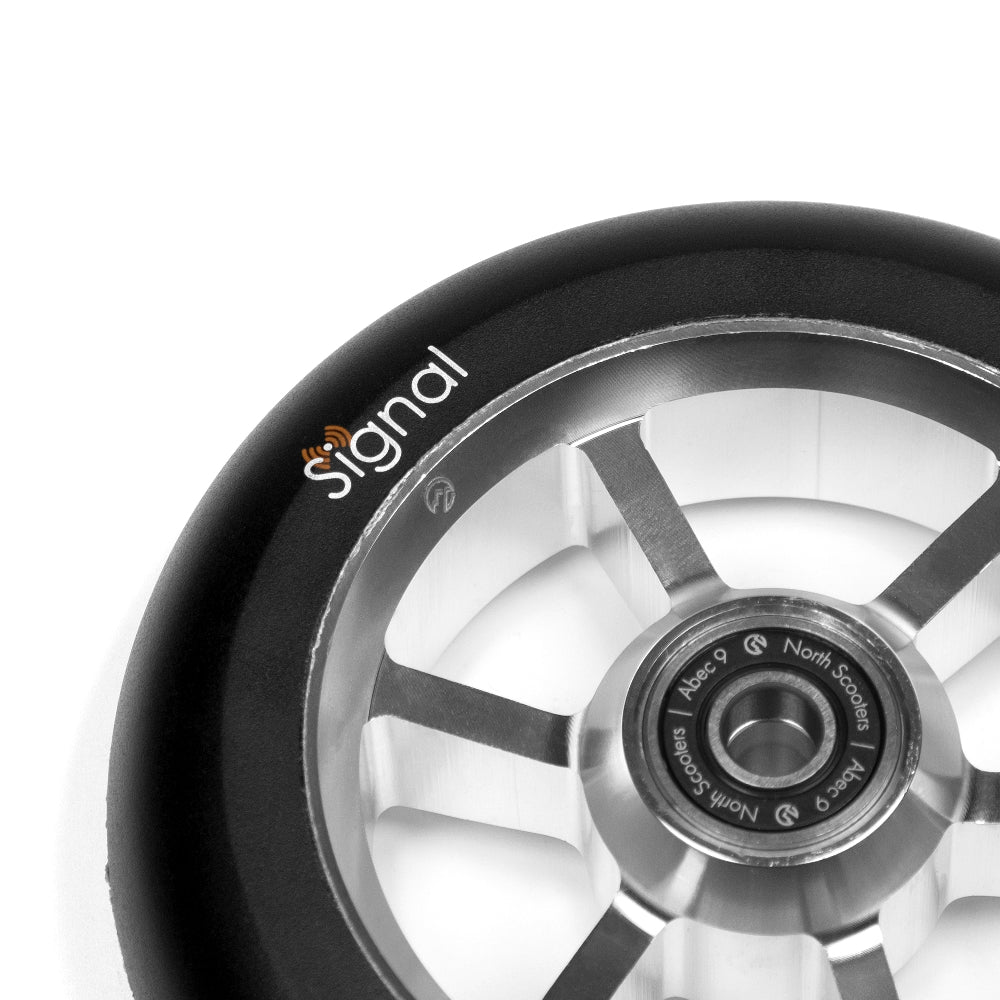 North Scooters Signal V3 110X24mm Scooter Wheels W/ Logo Close Up