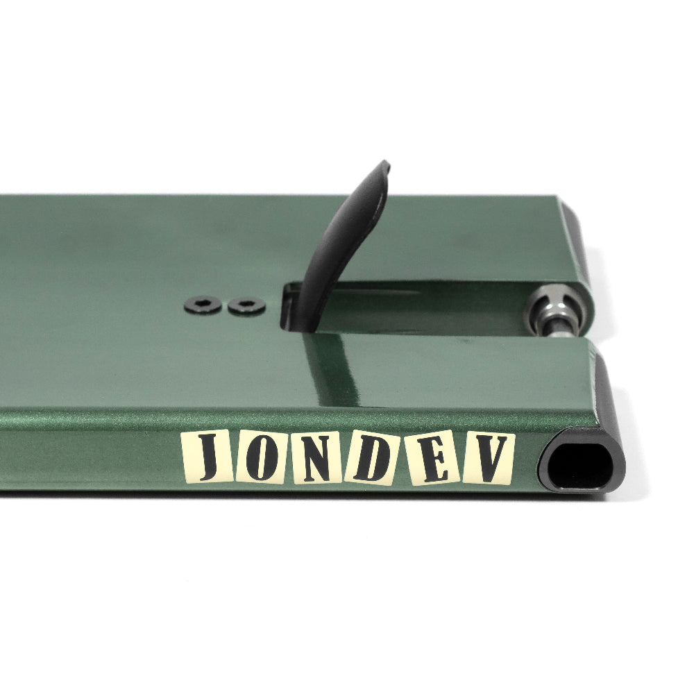 North Scooters Unity 6.5in Jon Devrin Signature Scooter Deck Forest Transparent Back Side Close Up