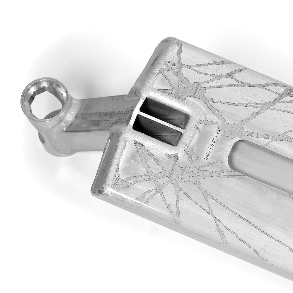 North Scooters Unity 6.5in Ryan Ruegg Signature Scooter Deck Raw Front Bottom