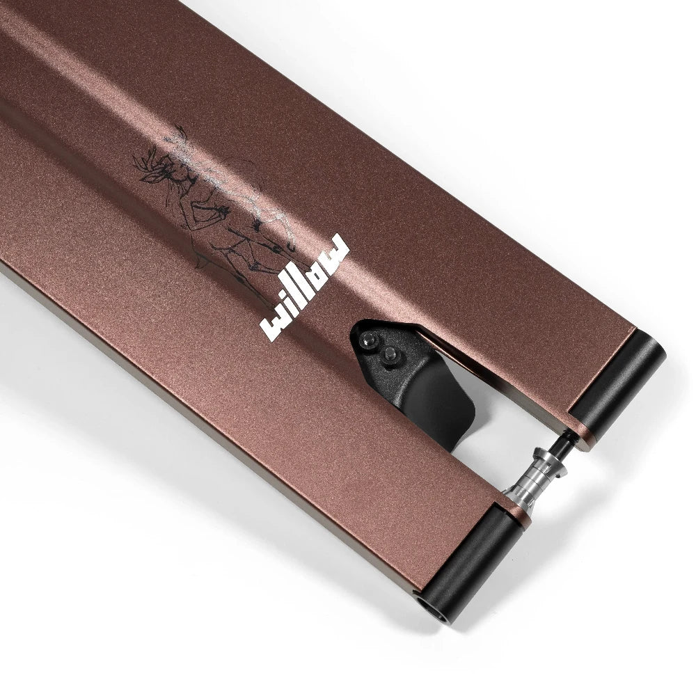 North Scooters Willow V2 G5 Scooter Deck Maroon Back Bottom With CNC Deck Ends And Logo