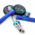 Oath Components IHC Combo Fork + Clamp + Grips + Wheels Blue Purple Titanium