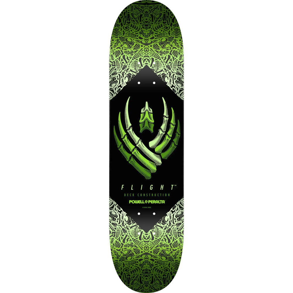 Powell Peralta Bones Flight Green 8.0 - Skateboard Deck