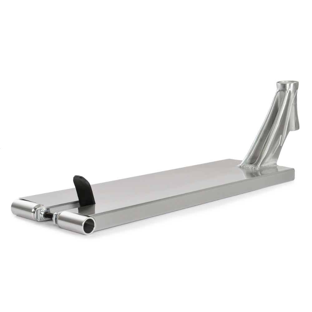 Prime Banshee Raw Street Scooter Deck Back Angle View with aluminium pegs