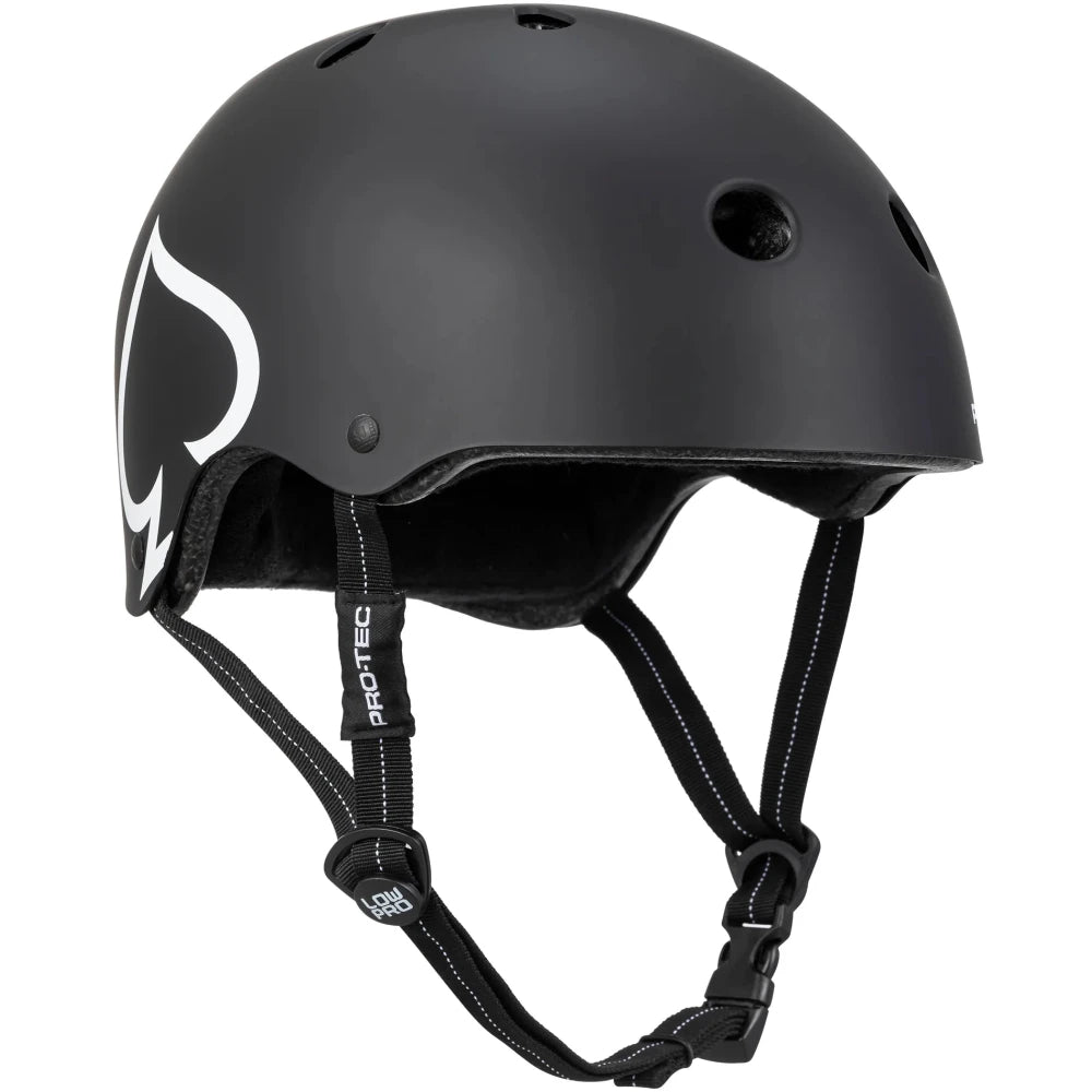 Pro-Tec Low Pro Helmet Matte Black Angle