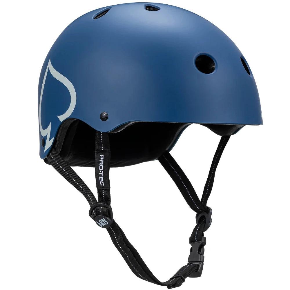 Pro-Tec Low Pro Helmet Matte Blue Angle