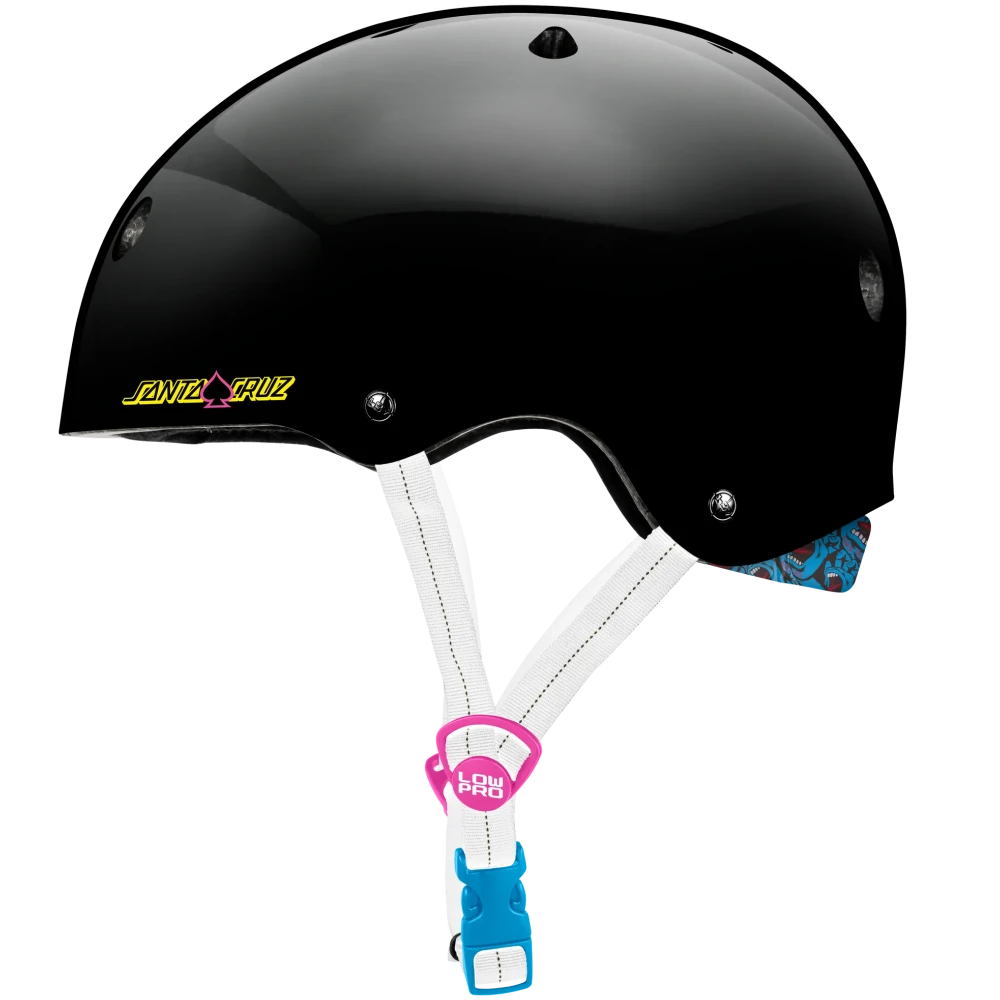 Pro-Tec Low Pro Helmet Santa Cruz Gloss Black Left Side