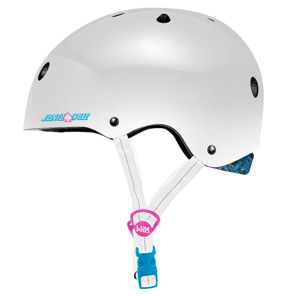 Pro-Tec Low Pro Helmet Santa Cruz Gloss White Left Side