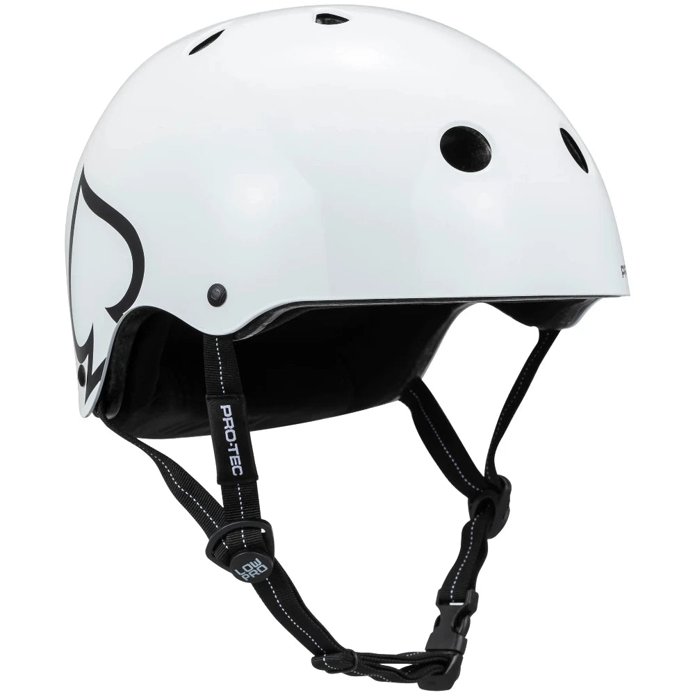 Pro-Tec Low Pro Helmet White Gloss Angle