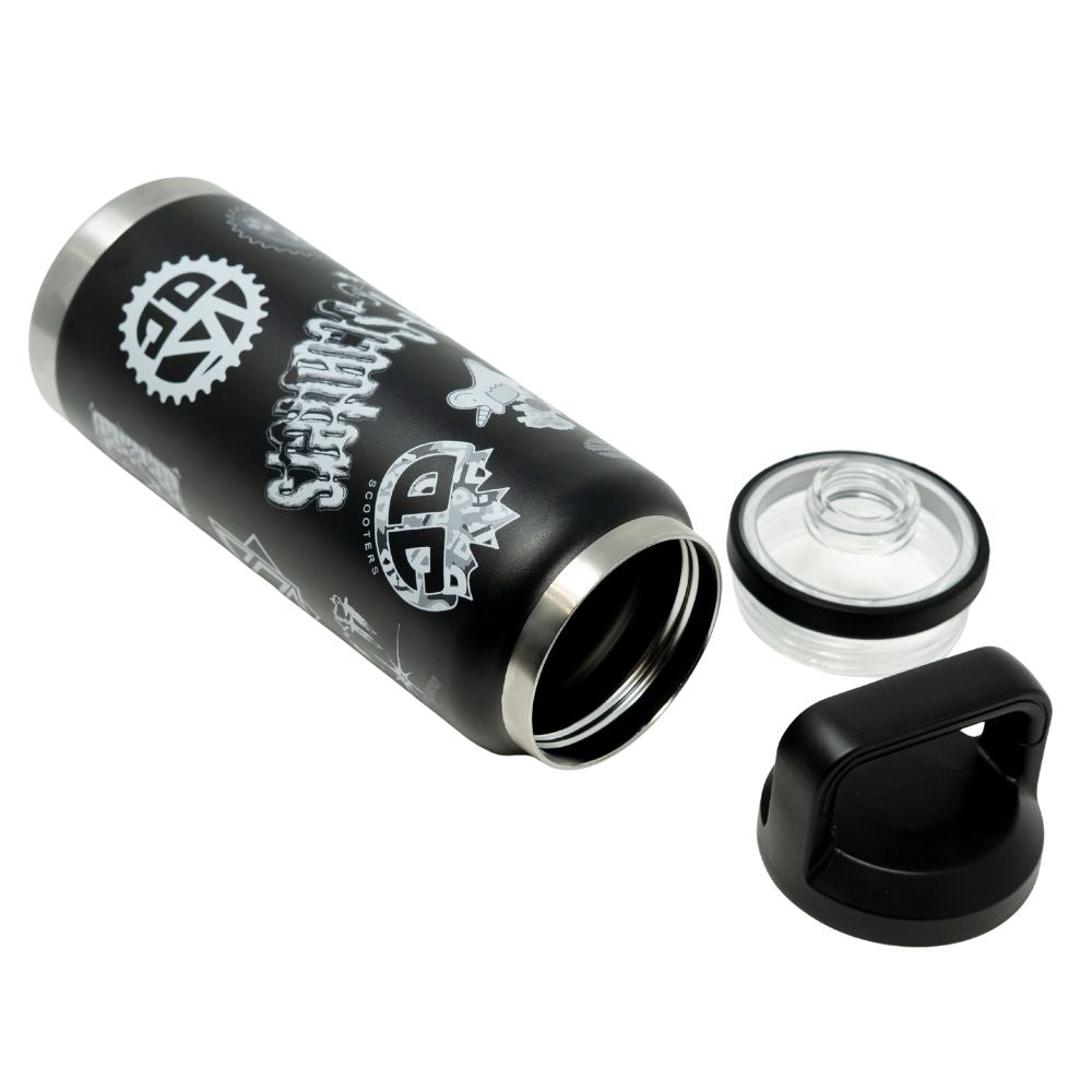QC Scooters 26oz Sticker Bomb Water Bottle without lids