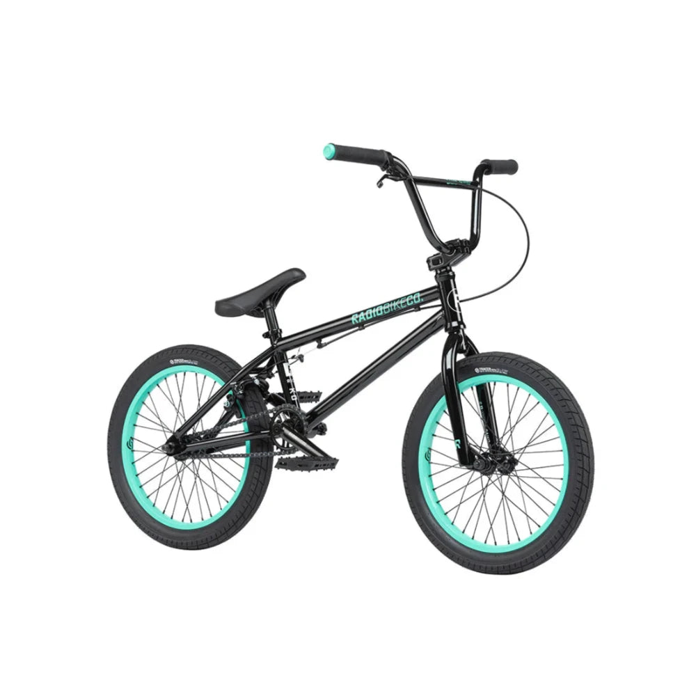 Radio Saiko Black 18" BMX Bike Angle Front View