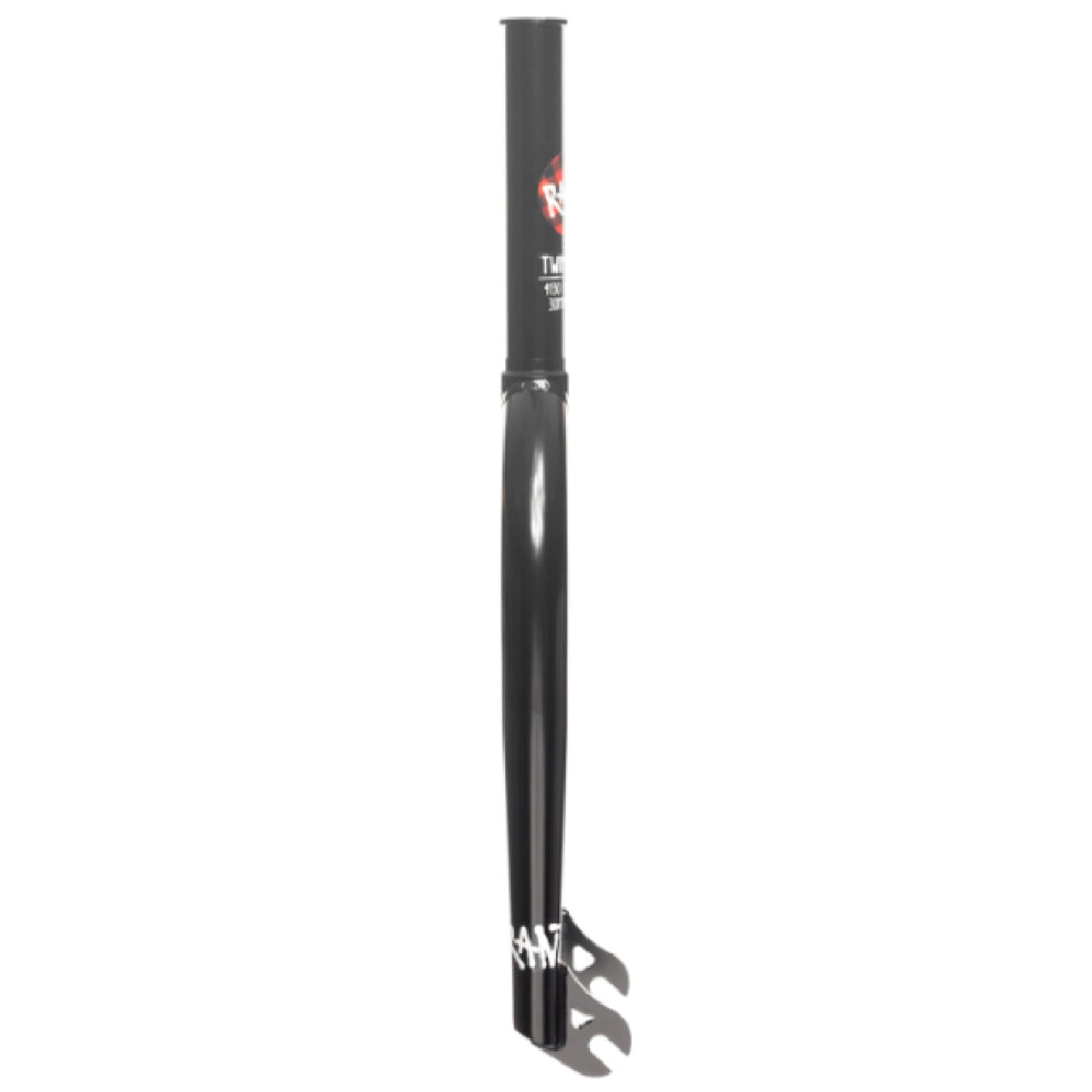 Rant Twin Peak Gloss Black BMX Fork Side View