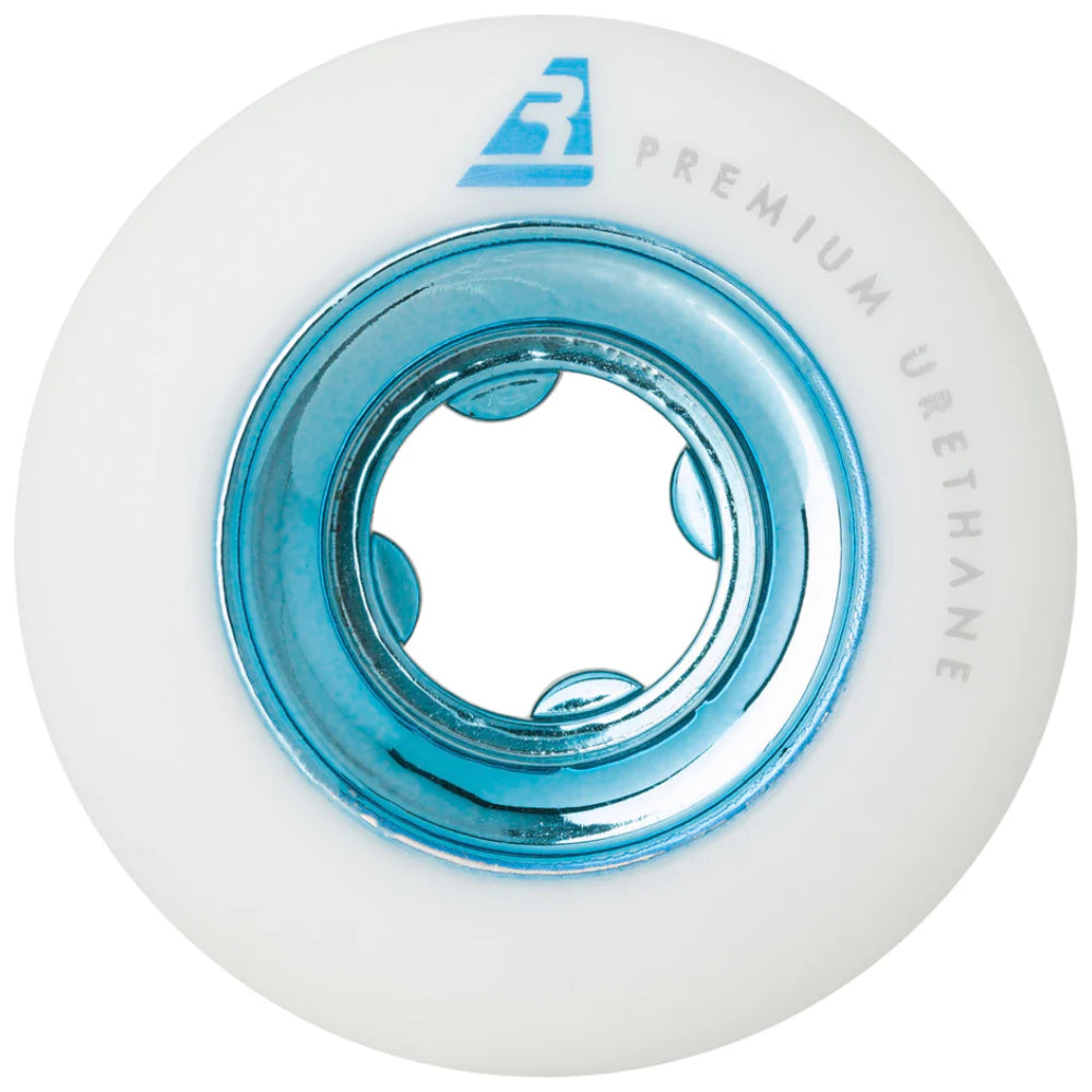 Ricta Chrome Core White Teal 99A 54mm - Skateboard Wheels Back