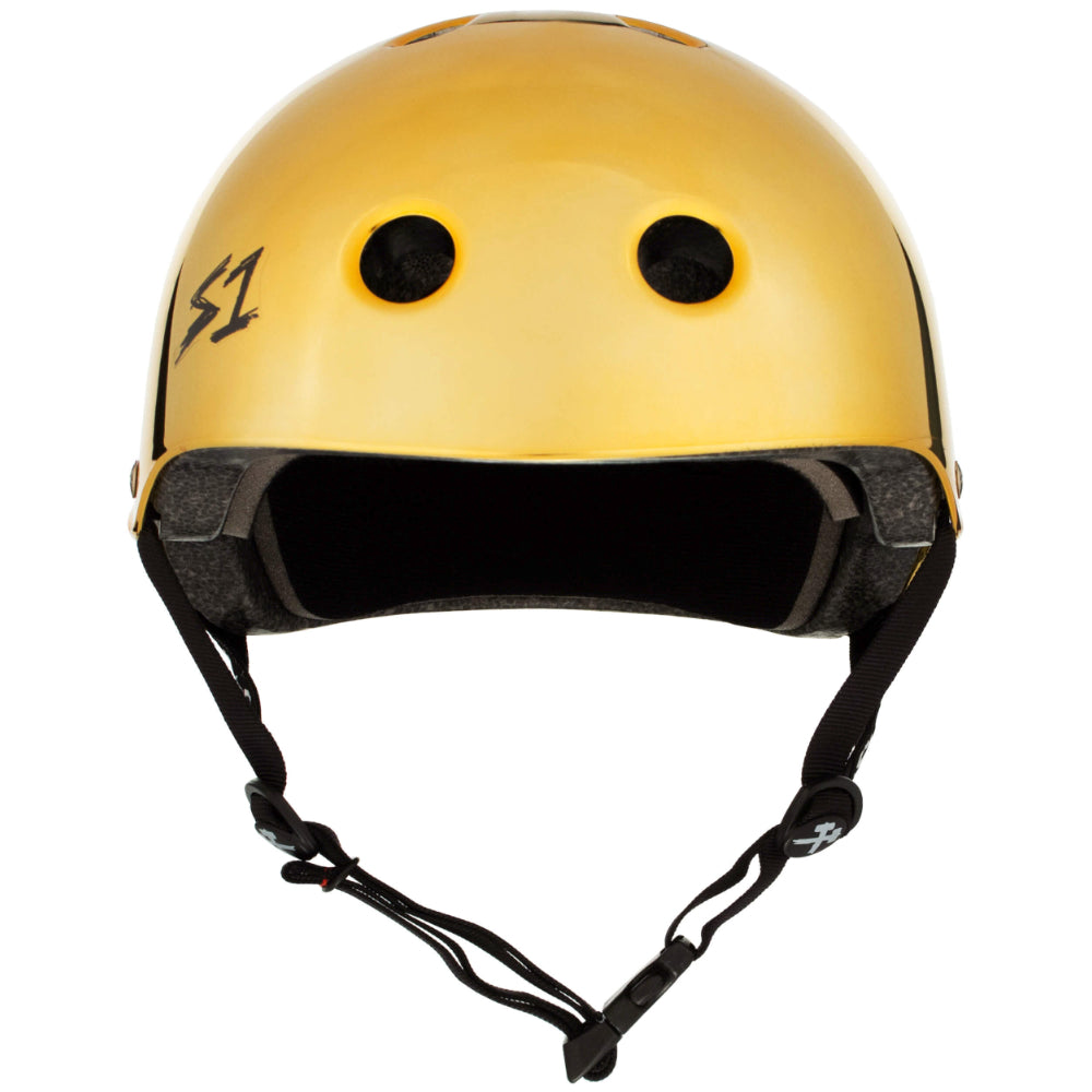 S1 Lifer Gold Mirror Gloss CERTIFIED Helmet Front View