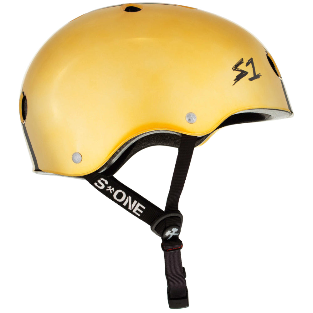 S1 Lifer Gold Mirror Gloss CERTIFIED Helmet Side View