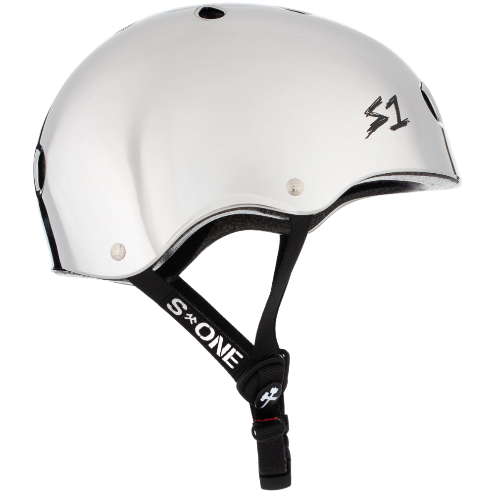S1 Lifer Silver Mirror Gloss CERTIFIED Helmet Side View