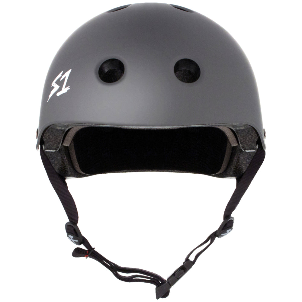 S1 Lifer Dark Grey Matte CERTIFIED Helmet Front View