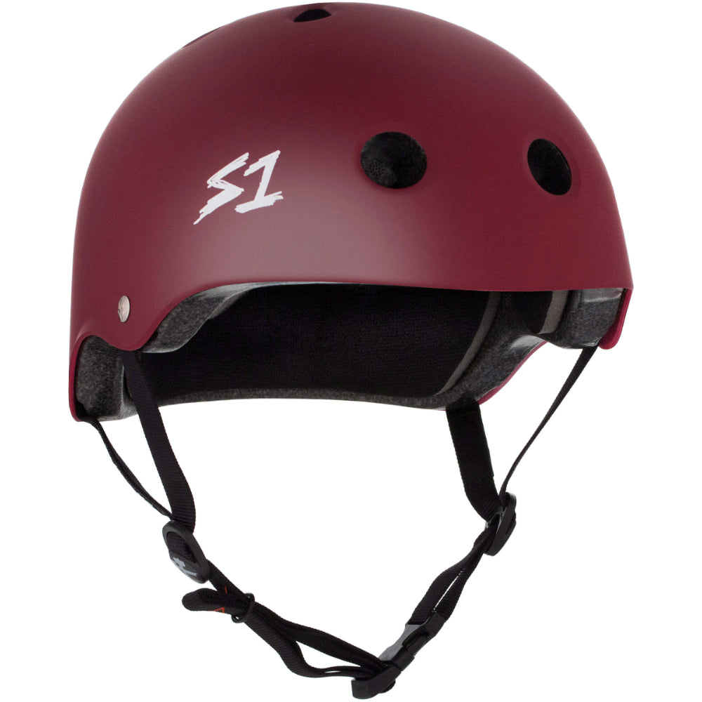 S1 Lifer Matte Maroon Matte CERTIFIED Helmet Angle View