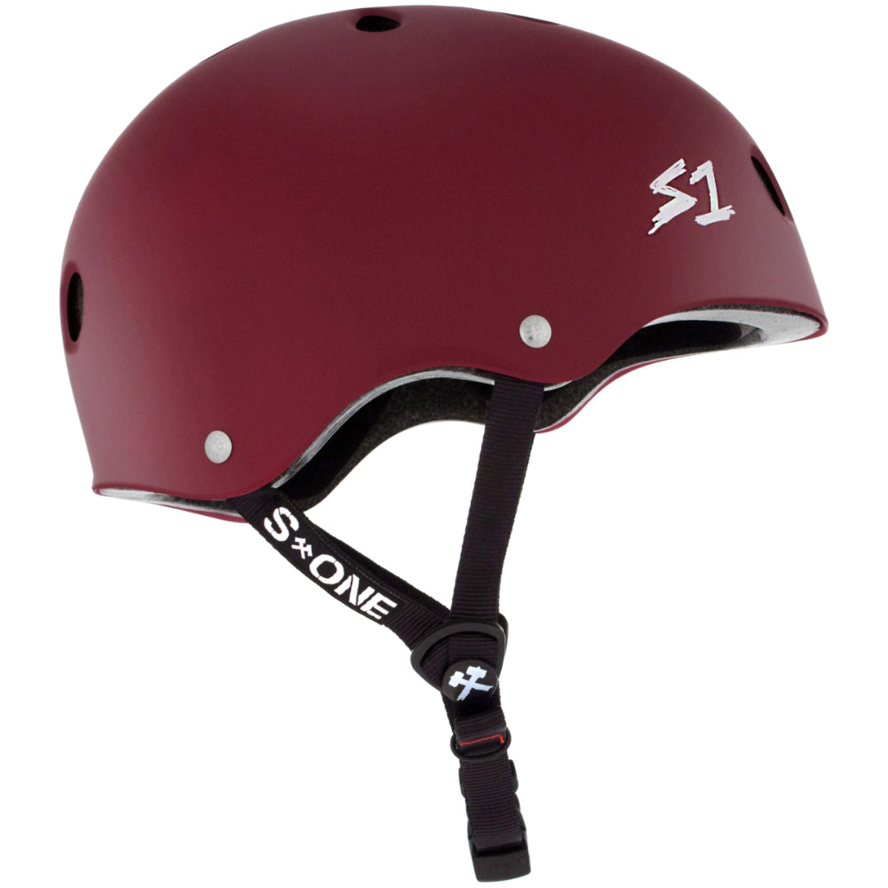 S1 Lifer Matte Maroon Matte CERTIFIED Helmet Side View