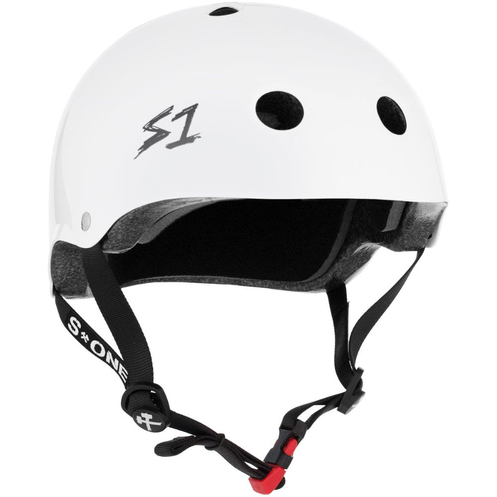 S1 Mini Lifer Gloss White CERTIFIED Helmet Angle View