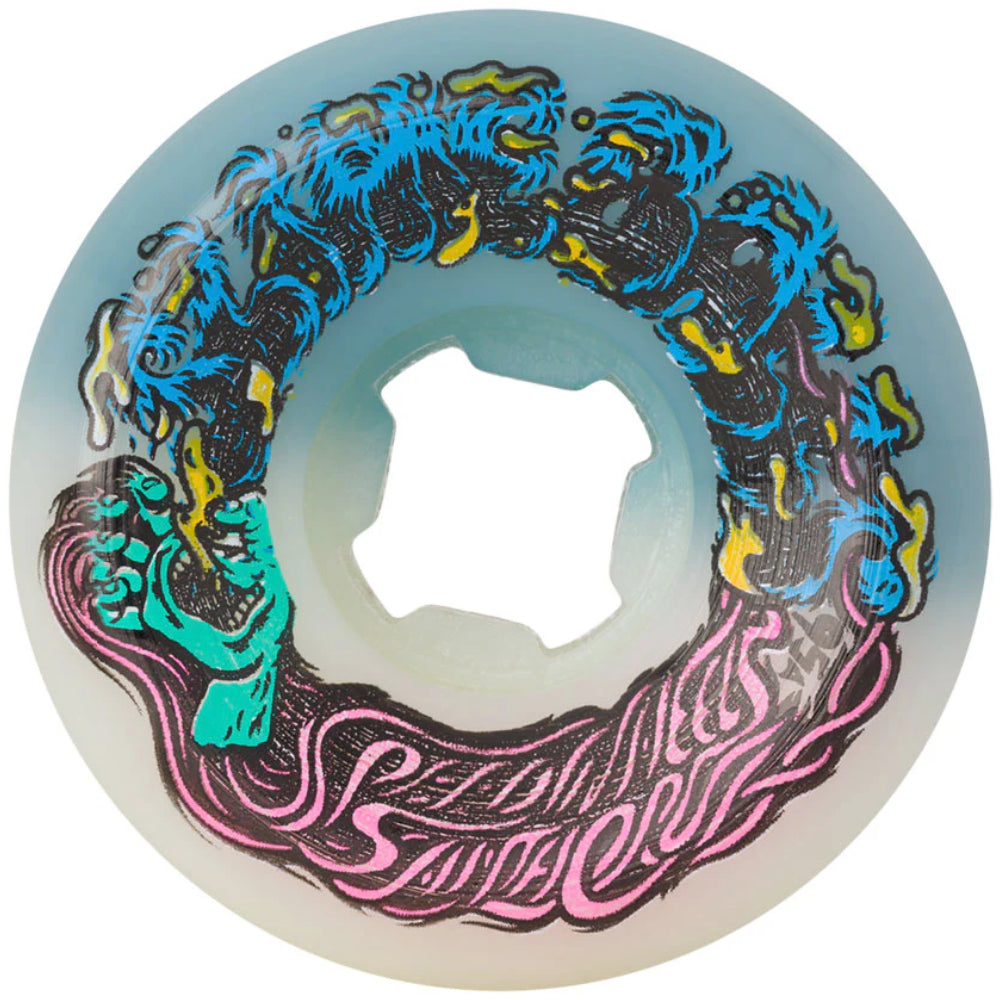 Slime Balls Hairballs 50-50 White Teal 95A 54mm - Skateboard Wheels Front
