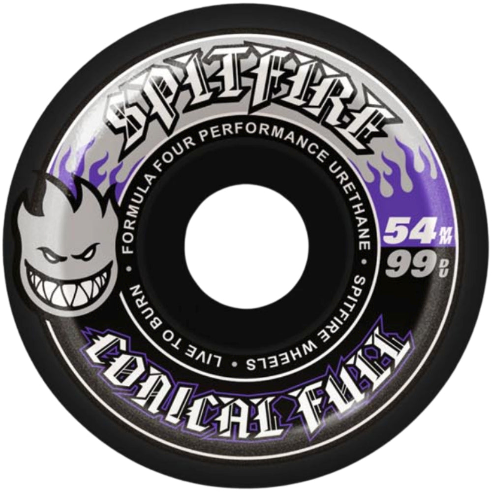Spitfire Formula Four Conical Full Color Pack Black 99D 54mm - Skateboard Wheels
