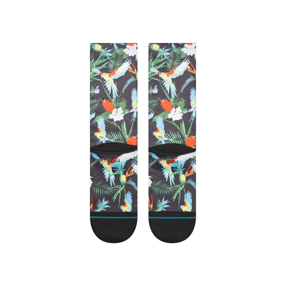 Stance Bird Cage Crew Socks Floral Back Design