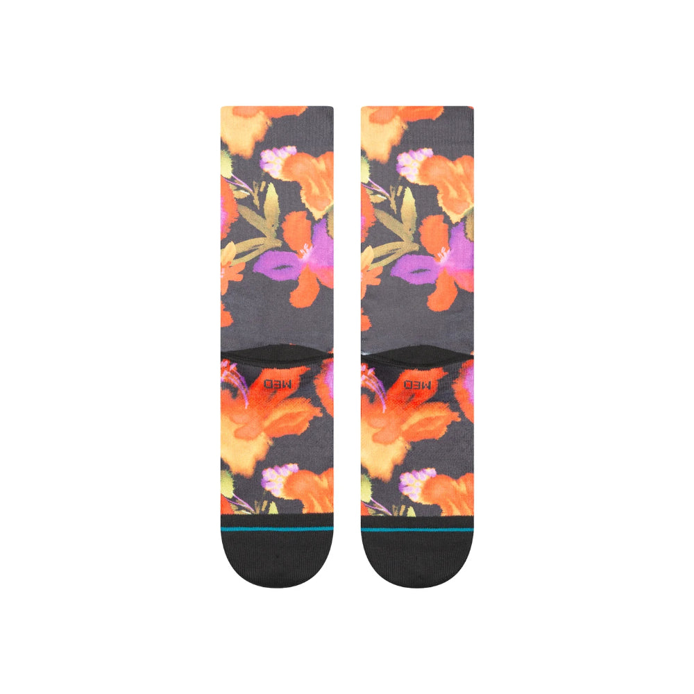 Stance Watered Crew Socks Floral Back design