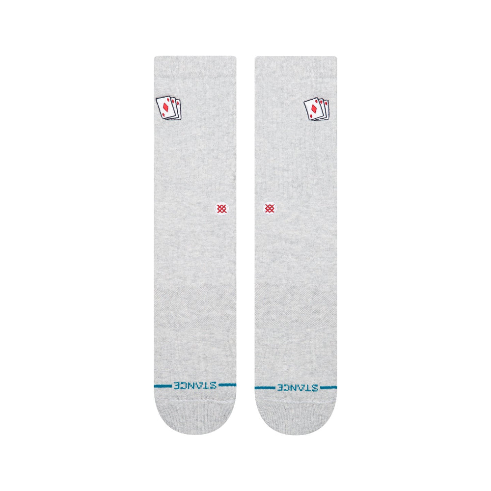 Stance Hit Me Crew Socks Heathergrey Front