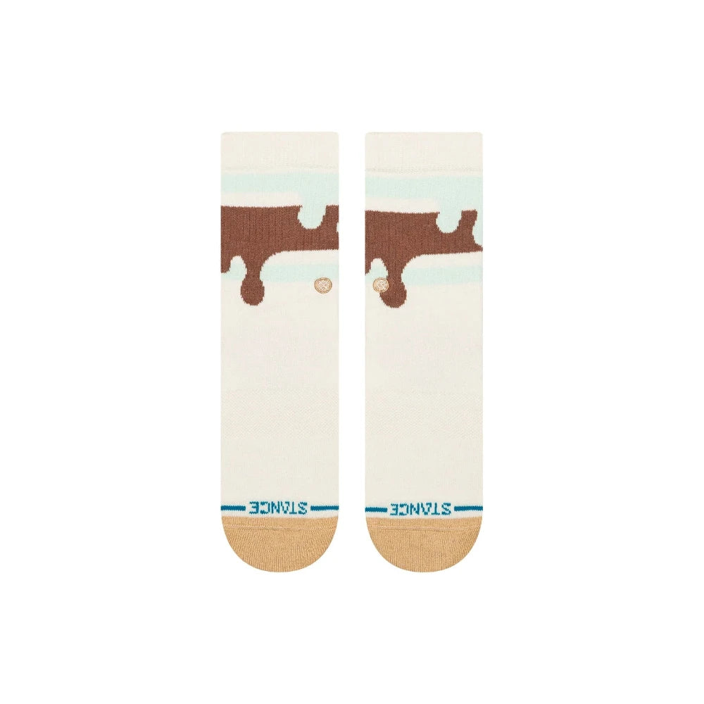 Stance Kids Melty Crew Socks Vintage White Front View