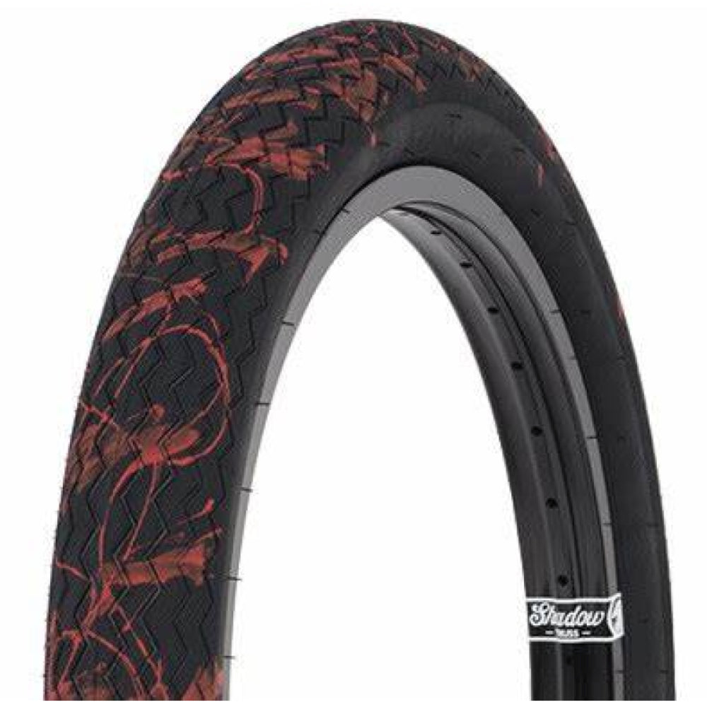 Subrosa Sawtooth Blood Splatter 2.35 - BMX Tire Angle View