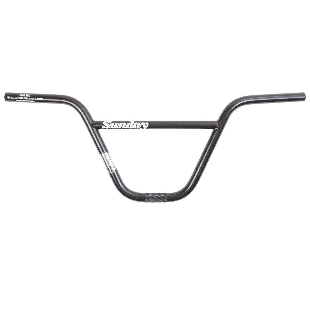 Sunday Brett BMX HandleBar 9.25in Rustproof Black Front View
