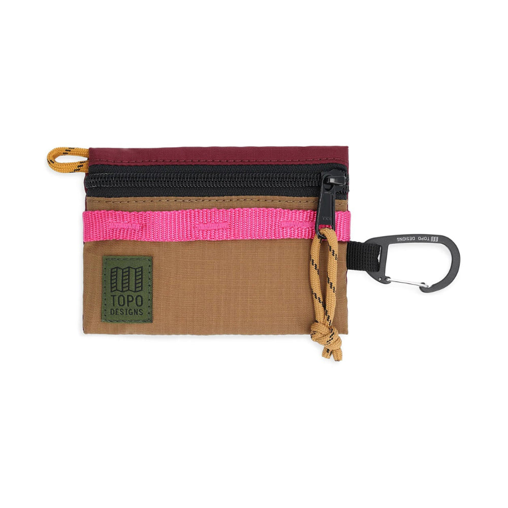 Topo Designs Mountain Accessory Micro Bag Burgundy and Dark Khaki