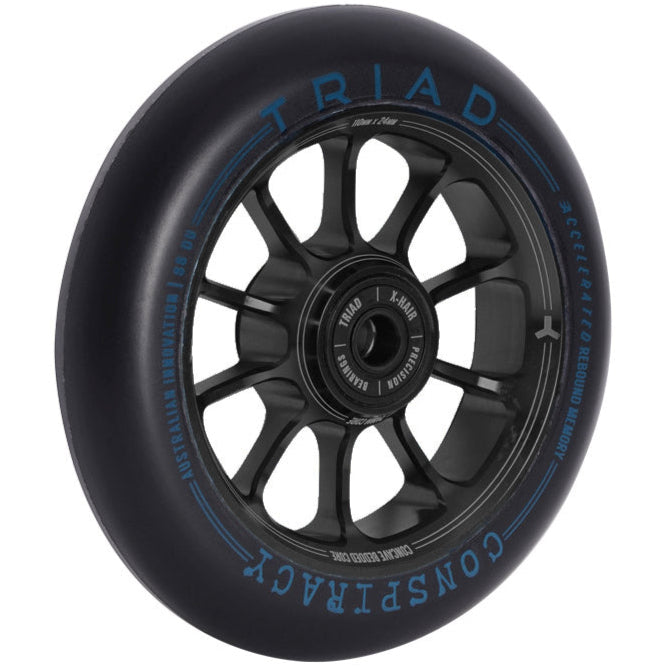 Triad Conspiracy Wheels 110x24mm Ano Black / Blue Angle