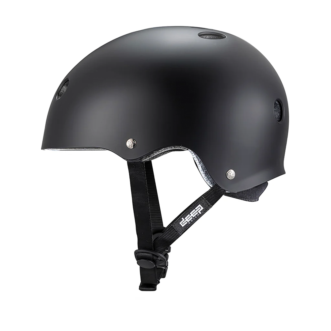 Triple 8 Deep Cover Matte Black Certified Helmet Side View