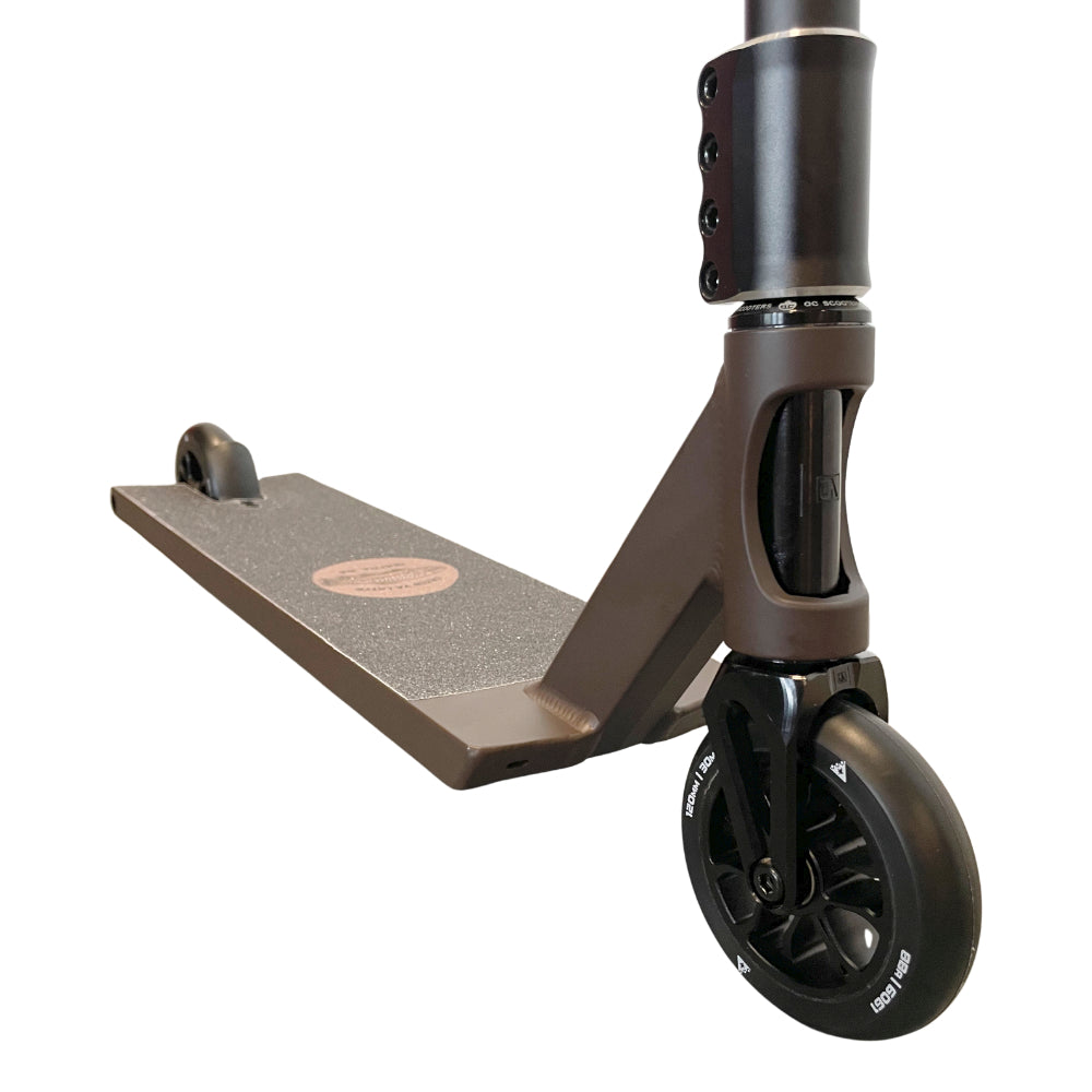 VS Squadron Custom Freestyle Scooter Brown Close up