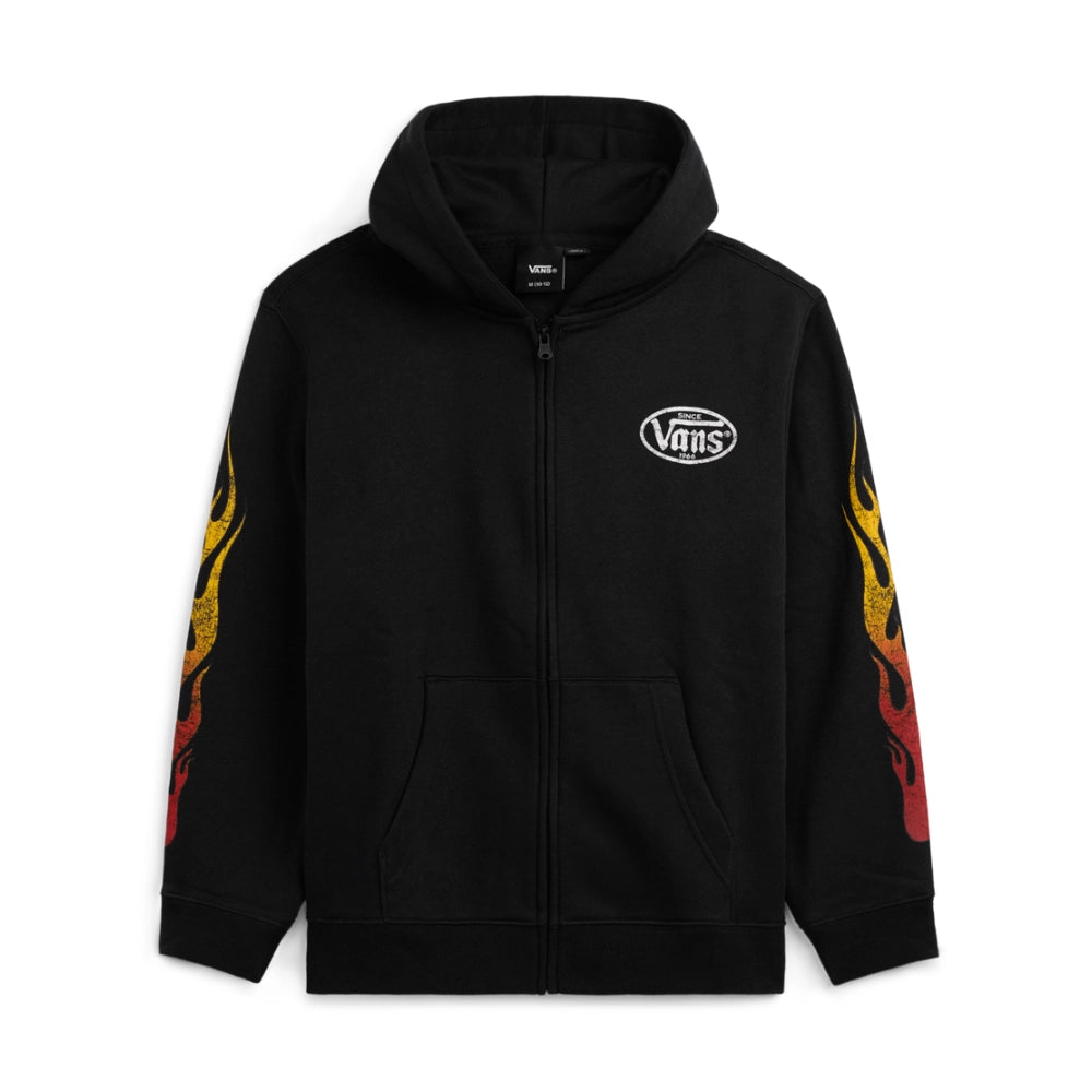Vans Burnin' Up Full Zip Hoodie Black Front