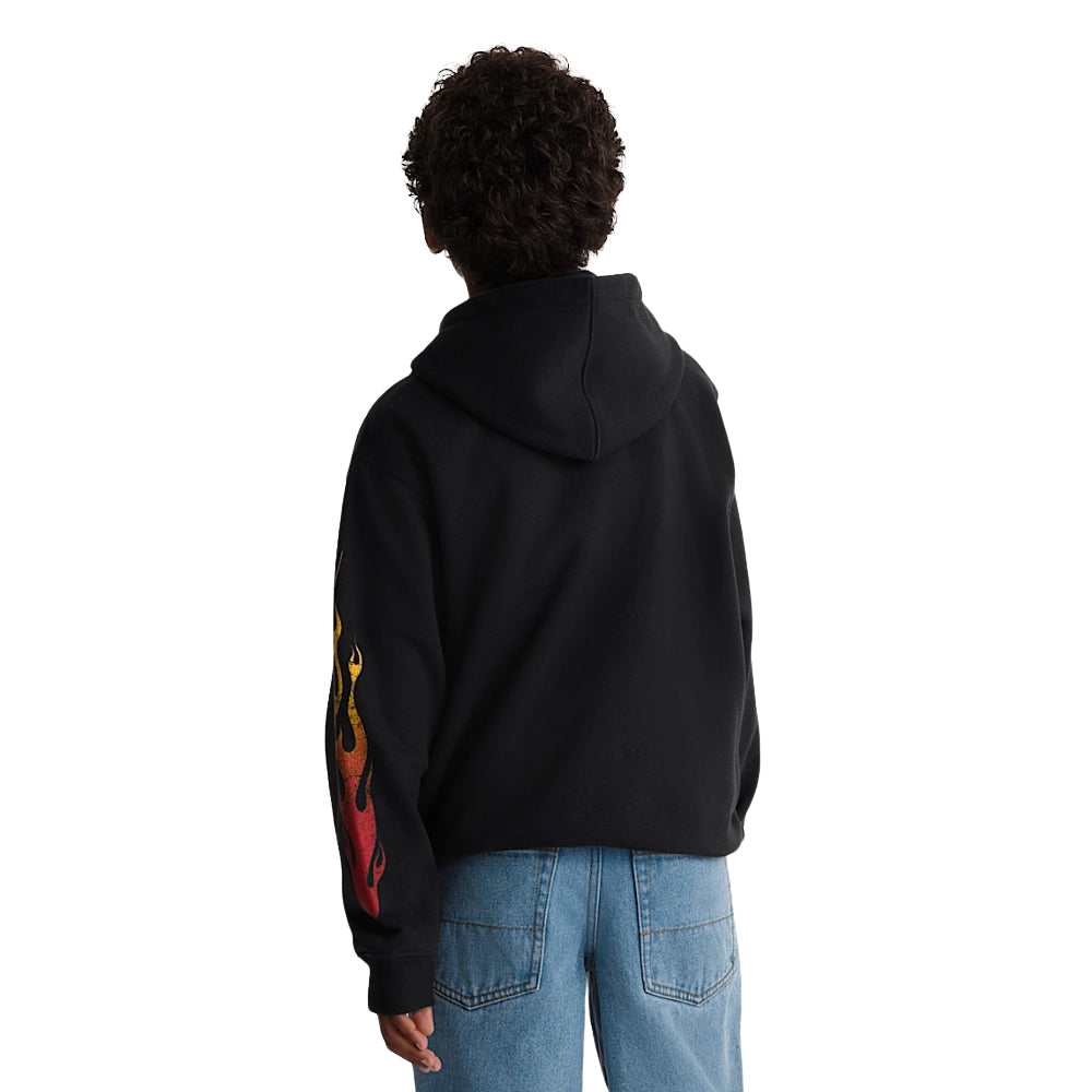 Vans Burnin' Up Full Zip Hoodie Black Back Model View
